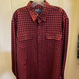Polo red and black checkered shirt